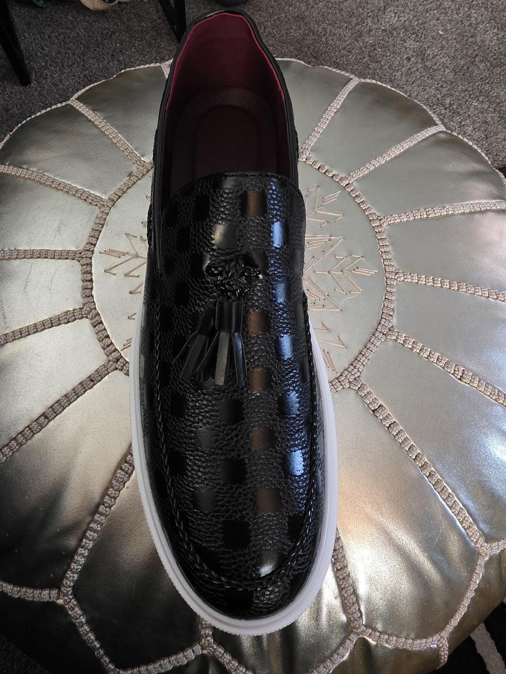 Black Tassel Slip-On Men's Shoe